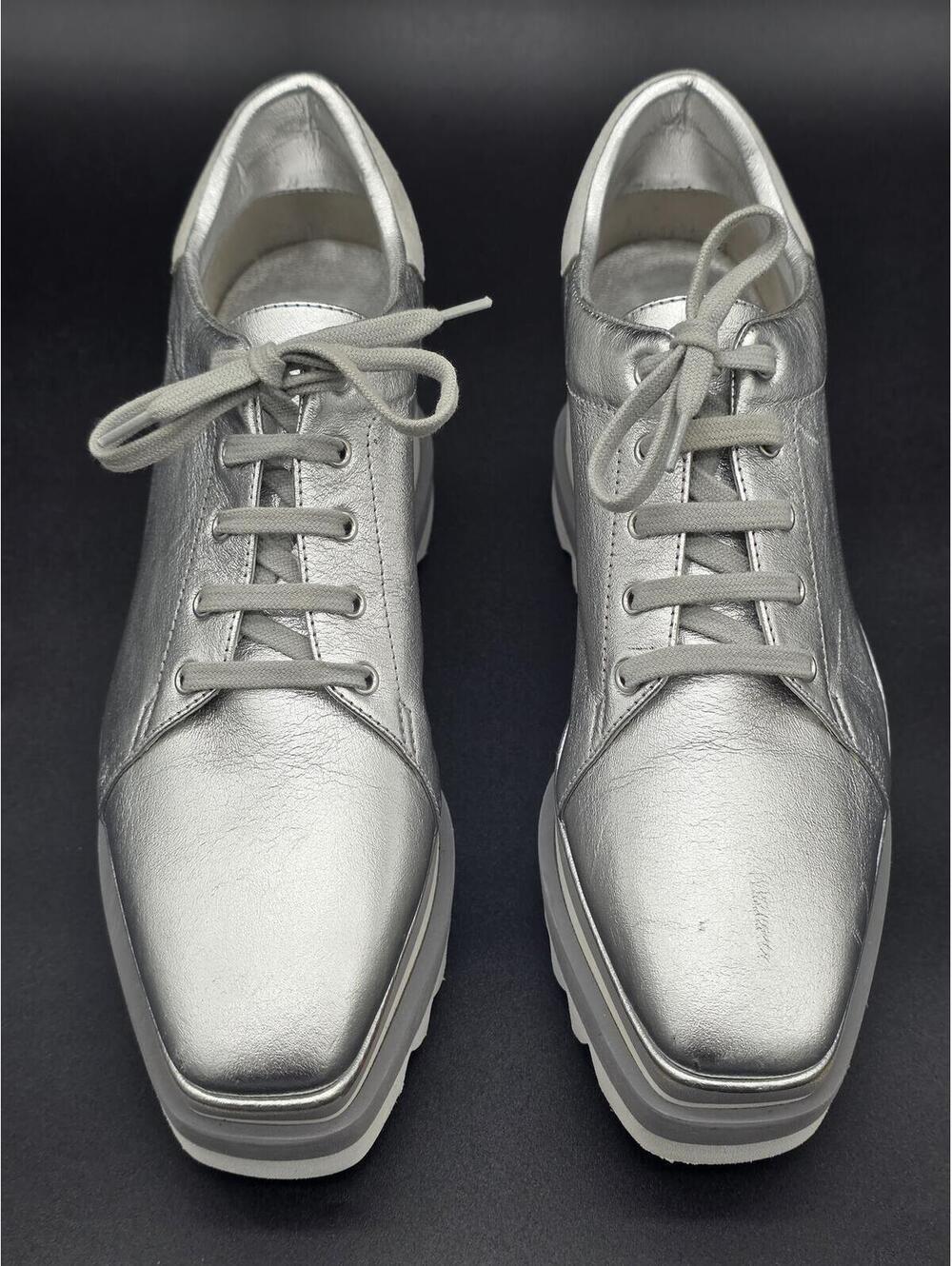 Stella McCartney Elyse Silver Platform Shoe EU38 US8, Like New, Made in Italy - Picture 5 of 14